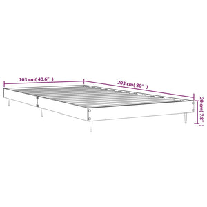 vidaXL Bettgestell Betongrau 100x200 cm Holzwerkstoff