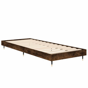 vidaXL Bettgestell ohne Matratze Räuchereiche 75x190 cm Holzwerkstoff