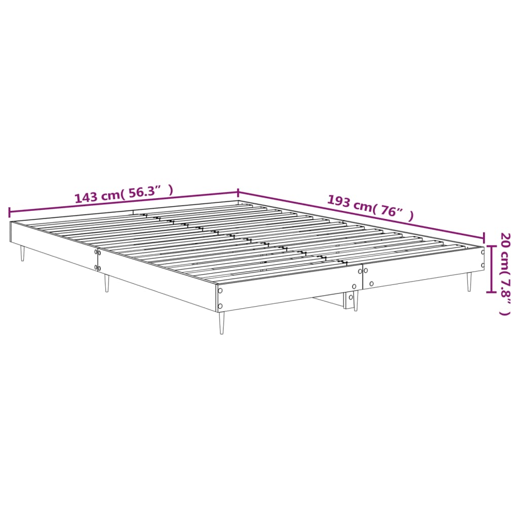 Bettgestell Schwarz 140x190 cm Holzwerkstoff Stilecasa