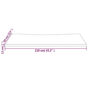 Schreibtischplatte 110x60x2,5 cm Massivholz Kiefer Stilecasa