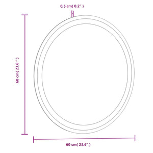 LED-Badspiegel 60 cm Rund Stilecasa