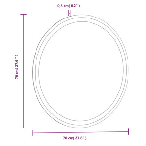 LED-Badspiegel 70 cm Rund Stilecasa