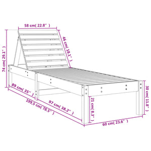 Sonnenliegen 2 Stk. mit Tisch Honigbraun Massivholz Kiefer