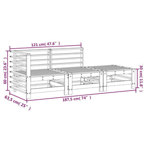 vidaXL 3-tlg. Garten-Lounge-Set Massivholz Kiefer