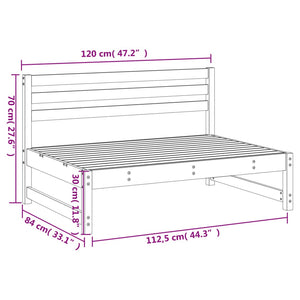 Garten-Mittelsofa 120x80 cm Massivholz Douglasie Stilecasa