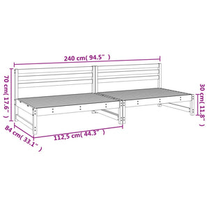 Garten-Mittelsofas 2 Stk. Grau 120x80 cm Massivholz Kiefer Stilecasa