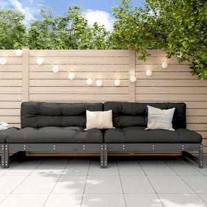 Garten-Mittelsofas 2 Stk. Grau 120x80 cm Massivholz Kiefer Stilecasa