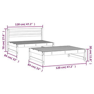 vidaXL 2-tlg. Garten-Lounge-Set Massivholz Douglasie