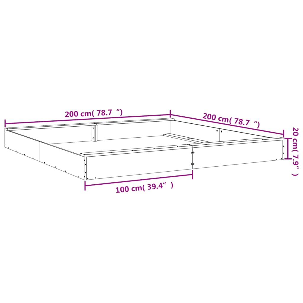 vidaXL Sandkasten mit Sitzen Weiß Quadratisch Massivholz Kiefer