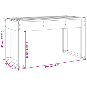 vidaXL Gartenbank Schwarz 80x38x45 cm Massivholz Kiefer