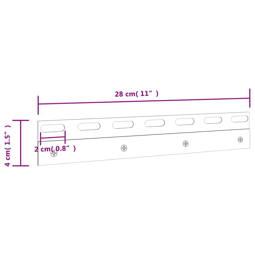 vidaXL Klemmleisten 4 Stk. Silbern 28 cm Edelstahl