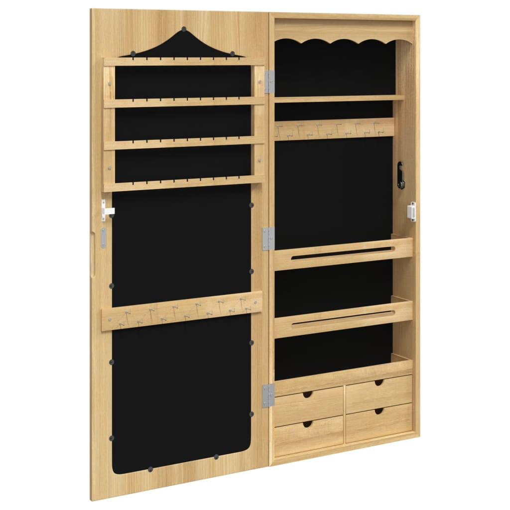 vidaXL Schmuckschrank mit Spiegel Wandmontage 37,5x10x90 cm