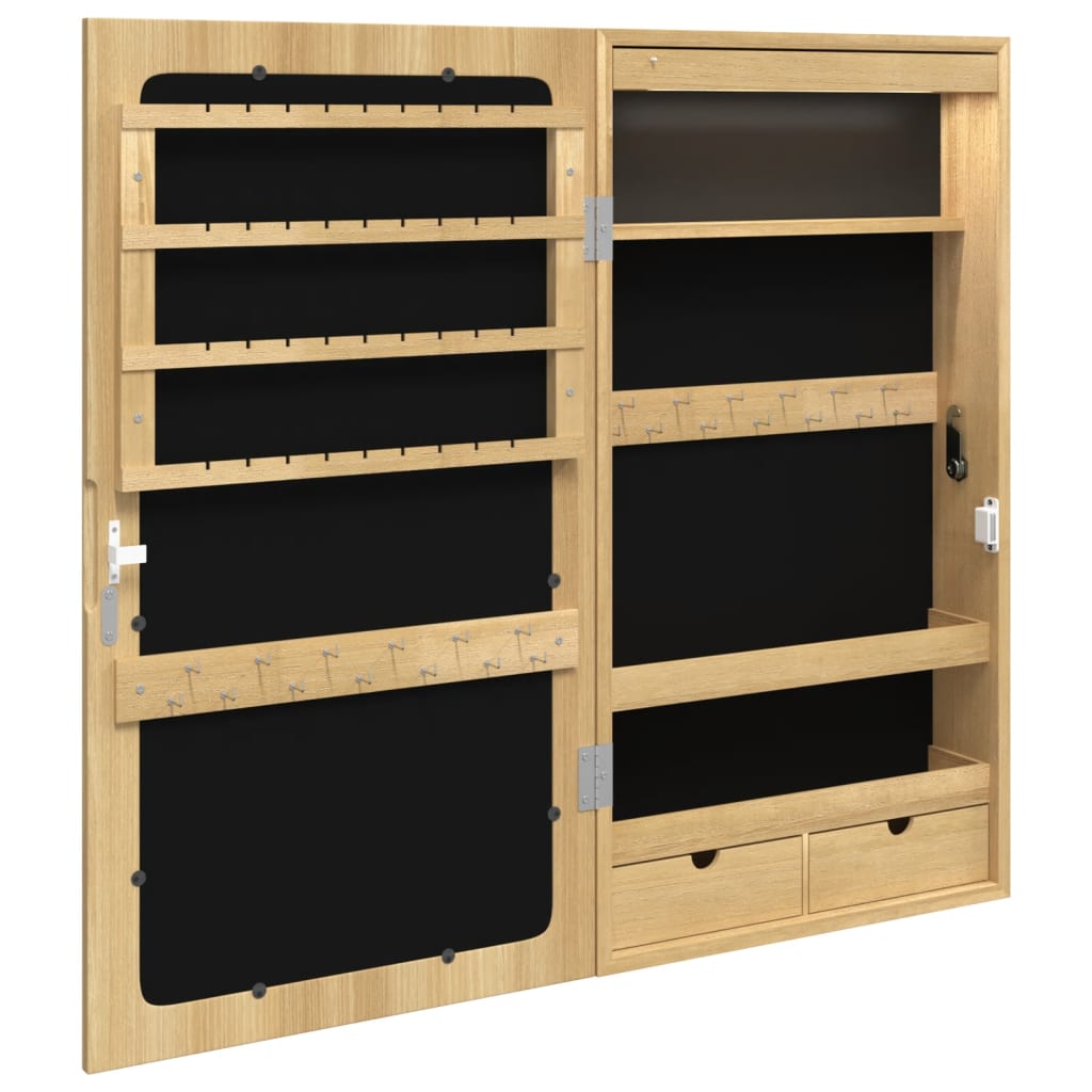 vidaXL Spiegel-Schmuckschrank mit LED-Beleuchtung Wandmontage