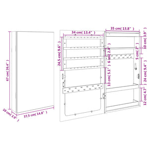 vidaXL Spiegel-Schmuckschrank mit LED-Beleuchtung Wandmontage