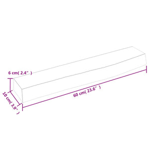 vidaXL Wandregal 60x10x6 cm Massivholz Eiche Unbehandelt