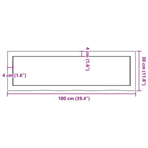 vidaXL Wandregal 100x30x(2-6) cm Massivholz Eiche Unbehandelt