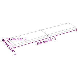 vidaXL Wandregal 160x30x(2-4) cm Massivholz Eiche Unbehandelt