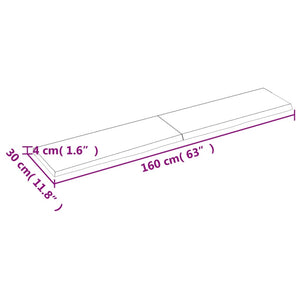 vidaXL Wandregal 160x30x(2-4) cm Massivholz Eiche Unbehandelt