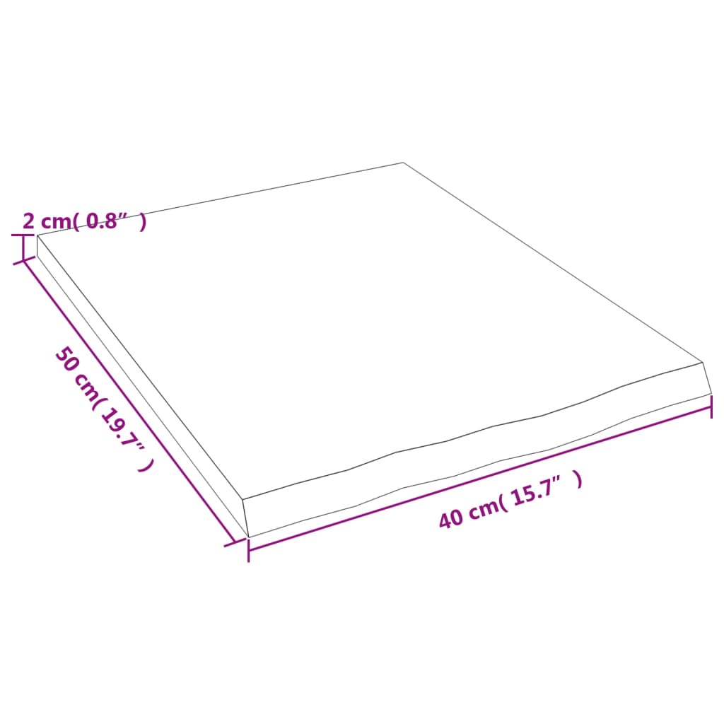 vidaXL Wandregal Hellbraun 40x50x2 cm Massivholz Eiche Behandelt