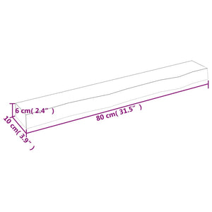 vidaXL Wandregal Hellbraun 80x10x6 cm Massivholz Eiche Behandelt