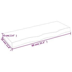 vidaXL Wandregal Hellbraun 80x30x(2-6) cm Massivholz Eiche Behandelt