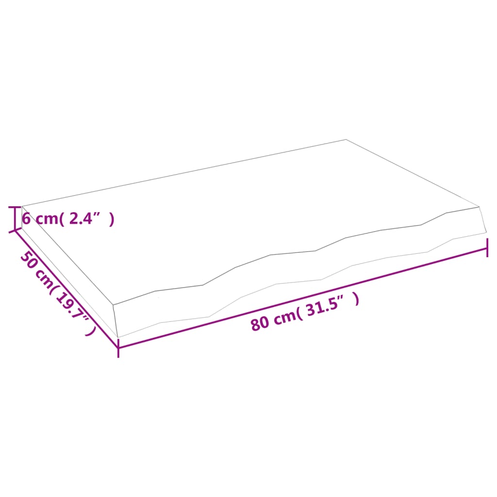 vidaXL Wandregal Hellbraun 80x50x(2-6) cm Massivholz Eiche Behandelt