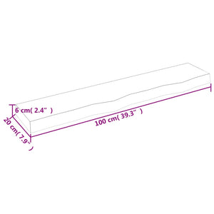 vidaXL Wandregal Hellbraun 100x20x6 cm Massivholz Eiche Behandelt