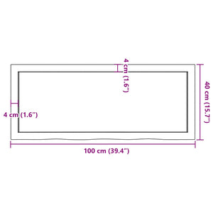 Wandregal Hellbraun 100x40x(2-6) cm Massivholz Eiche Behandelt Stilecasa