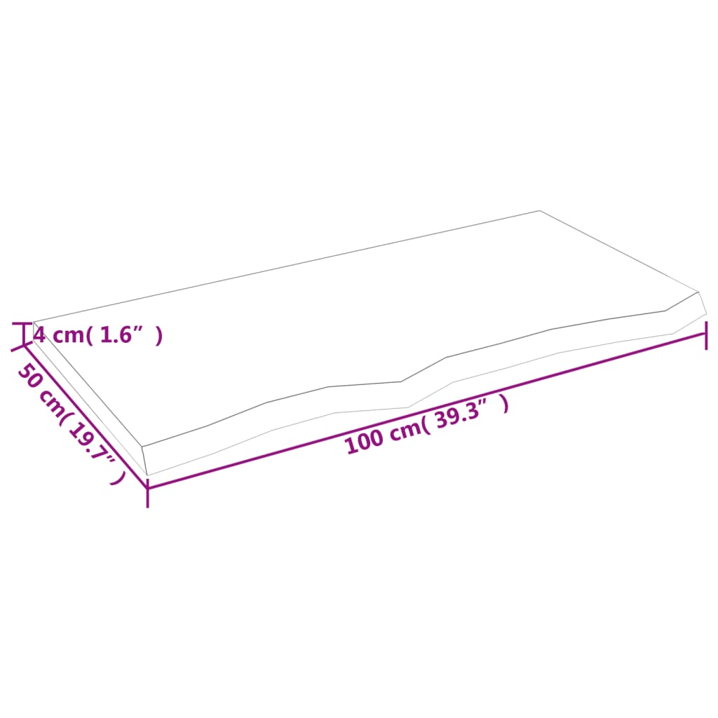 vidaXL Wandregal Hellbraun 100x50x(2-4) cm Massivholz Eiche Behandelt