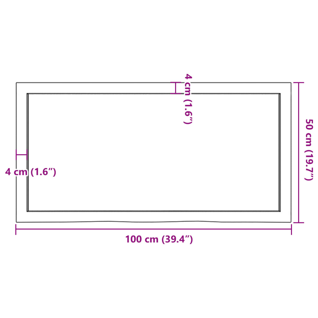 vidaXL Wandregal Hellbraun 100x50x(2-4) cm Massivholz Eiche Behandelt