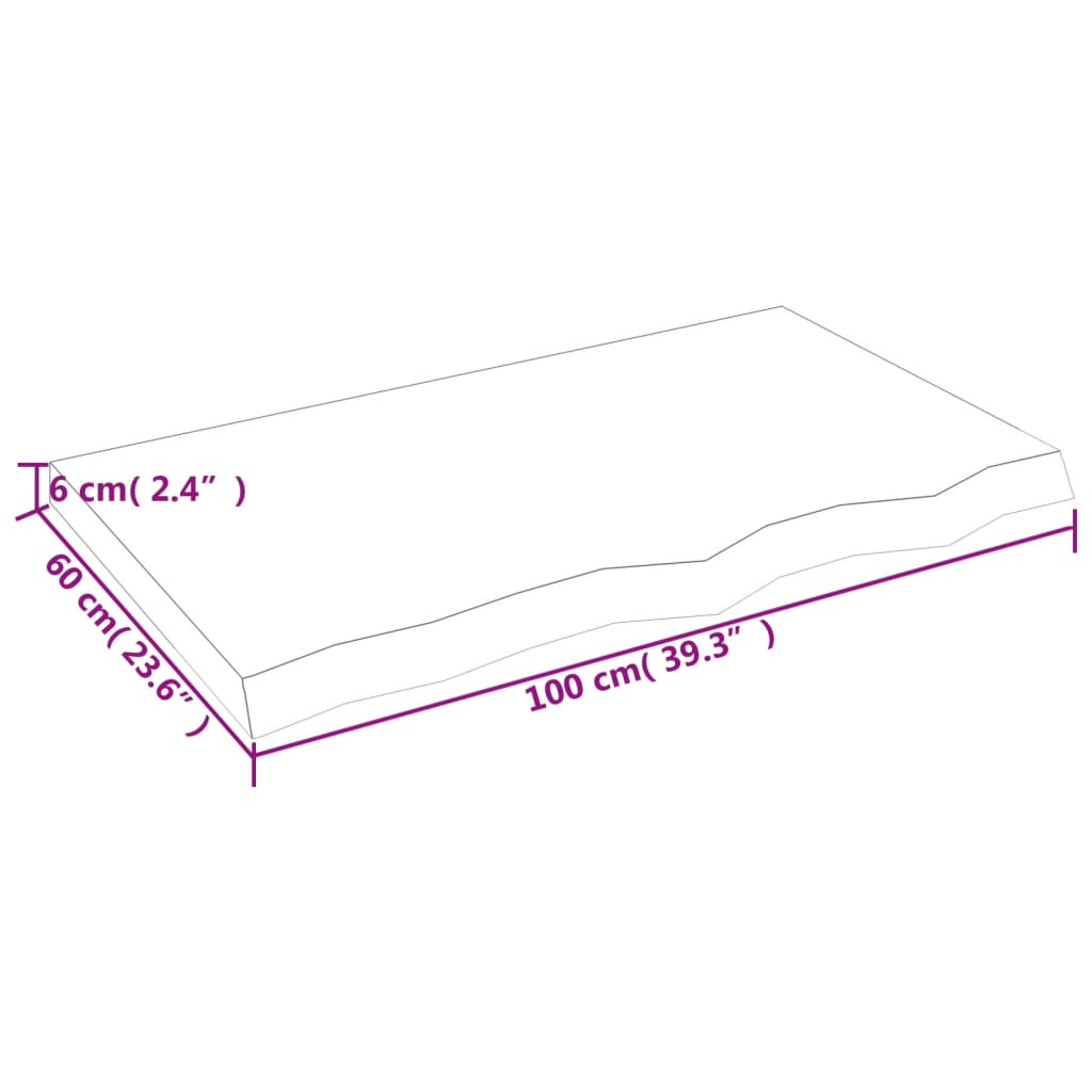 vidaXL Wandregal Hellbraun 100x60x(2-6) cm Massivholz Eiche Behandelt