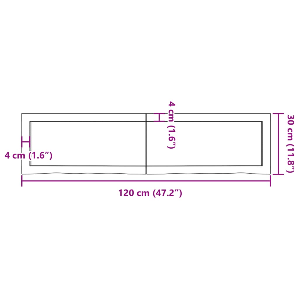 vidaXL Wandregal Hellbraun 120x30x(2-6) cm Massivholz Eiche Behandelt