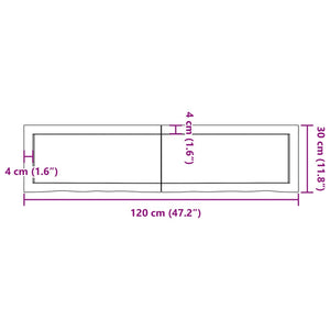 vidaXL Wandregal Hellbraun 120x30x(2-6) cm Massivholz Eiche Behandelt