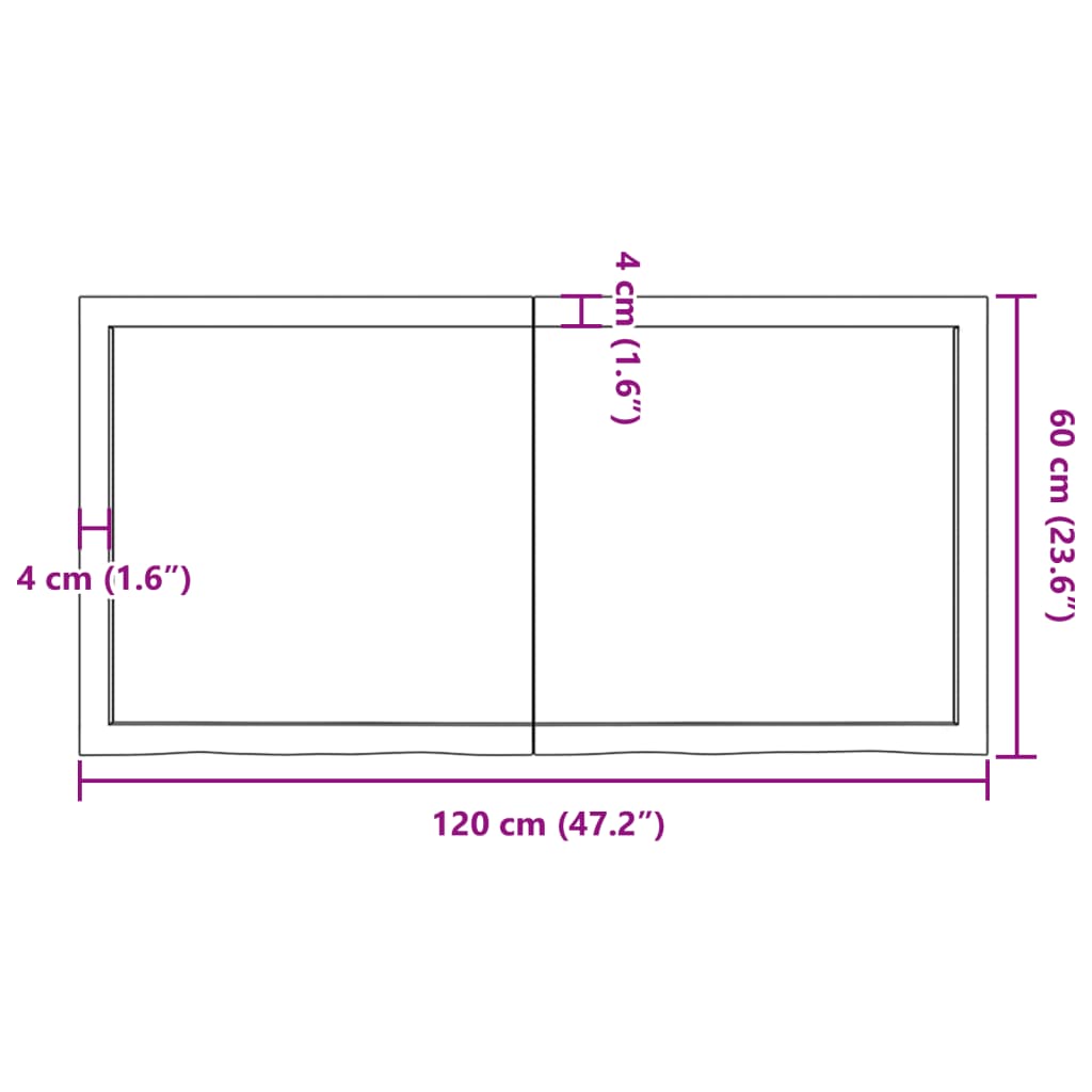 vidaXL Wandregal Hellbraun 120x60x(2-4) cm Massivholz Eiche Behandelt