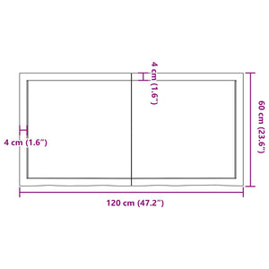 vidaXL Wandregal Hellbraun 120x60x(2-4) cm Massivholz Eiche Behandelt