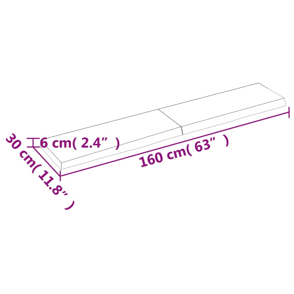 vidaXL Wandregal Hellbraun 160x30x(2-6) cm Massivholz Eiche Behandelt