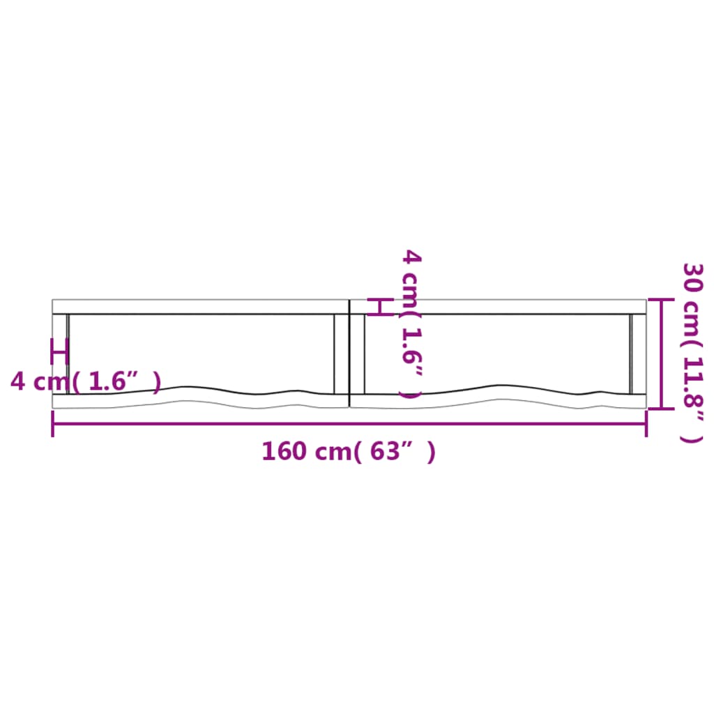 vidaXL Wandregal Hellbraun 160x30x(2-6) cm Massivholz Eiche Behandelt