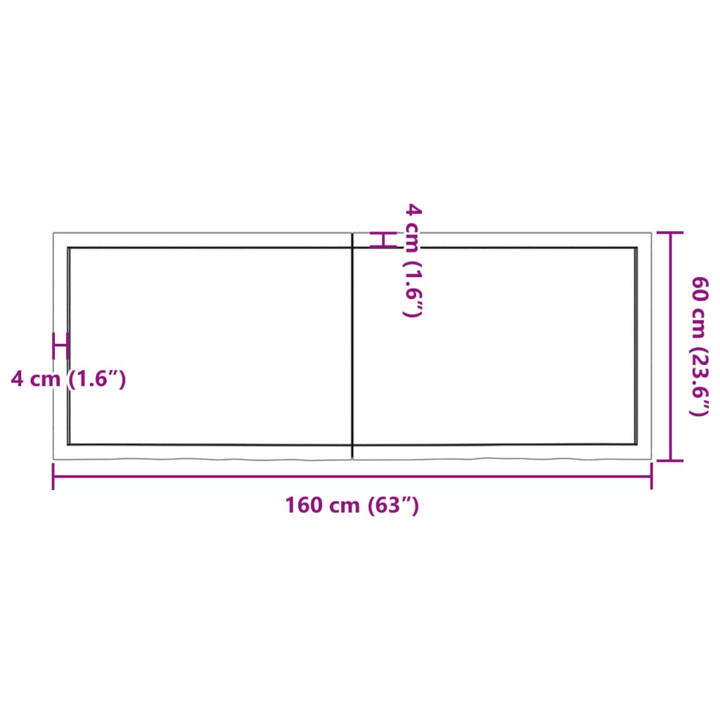 vidaXL Wandregal Hellbraun 160x60x(2-4) cm Massivholz Eiche Behandelt