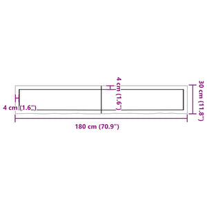 vidaXL Wandregal Hellbraun 180x30x(2-4) cm Massivholz Eiche Behandelt