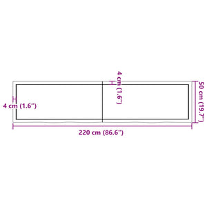 vidaXL Wandregal Hellbraun 220x50x(2-6) cm Massivholz Eiche Behandelt