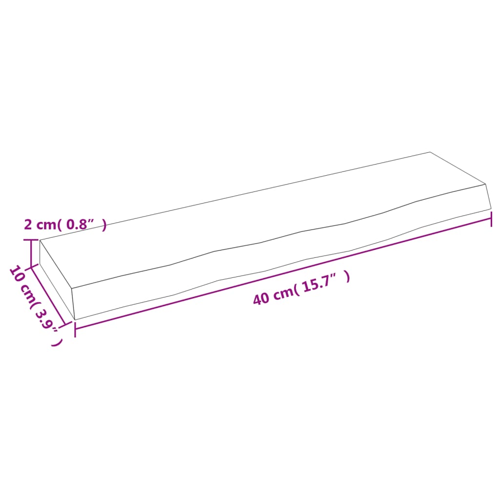 vidaXL Wandregal Dunkelbraun 40x10x2 cm Massivholz Eiche Behandelt