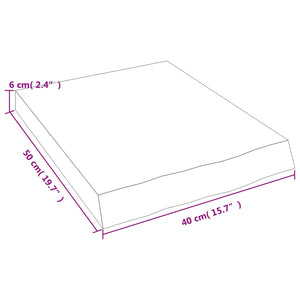 vidaXL Wandregal Dunkelbraun 40x50x(2-6) cm Massivholz Eiche Behandelt