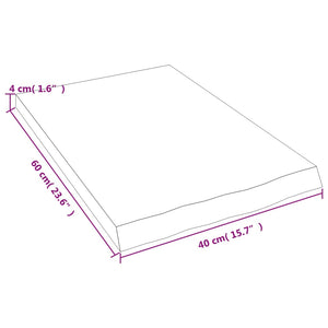 vidaXL Wandregal Dunkelbraun 40x60x(2-4) cm Massivholz Eiche Behandelt