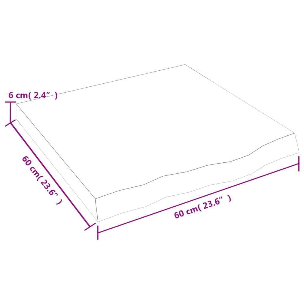 vidaXL Wandregal Dunkelbraun 60x60x(2-6) cm Massivholz Eiche Behandelt