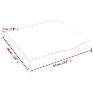 vidaXL Wandregal Dunkelbraun 60x60x(2-6) cm Massivholz Eiche Behandelt