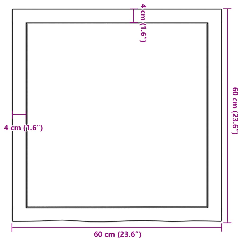 vidaXL Wandregal Dunkelbraun 60x60x(2-6) cm Massivholz Eiche Behandelt