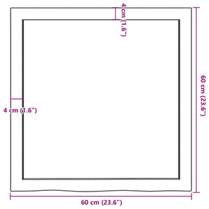 vidaXL Wandregal Dunkelbraun 60x60x(2-6) cm Massivholz Eiche Behandelt