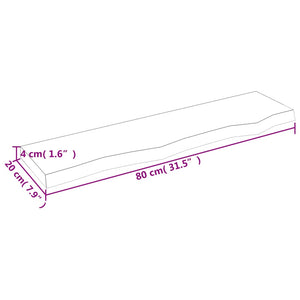 vidaXL Wandregal Dunkelbraun 80x20x4 cm Massivholz Eiche Behandelt