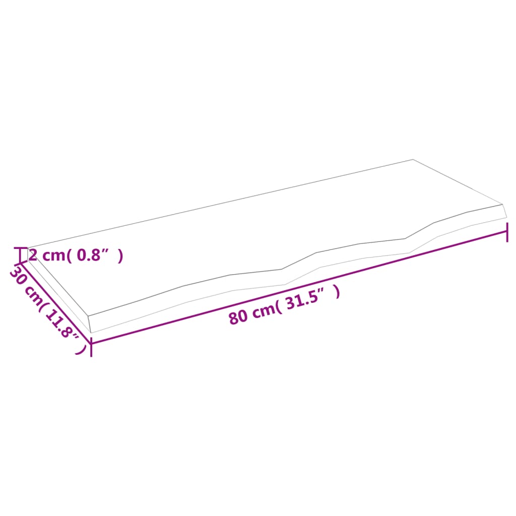 vidaXL Wandregal Dunkelbraun 80x30x2 cm Massivholz Eiche Behandelt