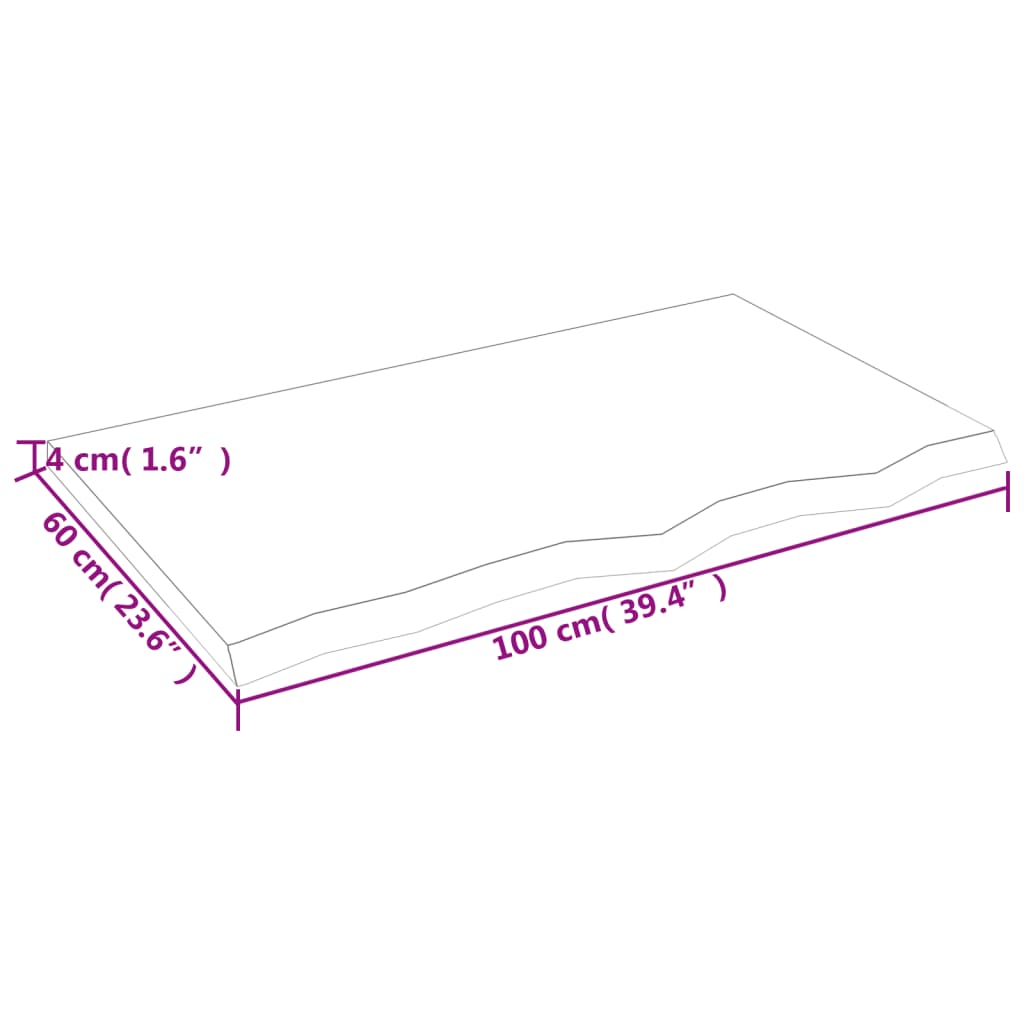 Wandregal Dunkelbraun 100x60x(2-4)cm Massivholz Eiche Behandelt Stilecasa